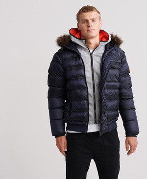 Superdry Icon Rescue Puffer Férfi Kabát Sötétkék | UKCSR2930